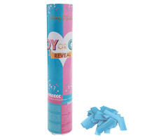 Gender Reveal Partykanon 20cm / Confetti Blauw