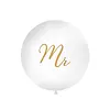 Ballon Mr 1m / Wit & goud