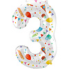 Folieballon  Joyful Party  86cm /  Cijfer 3