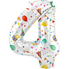 Folieballon  Joyful Party  86cm /  Cijfer 4