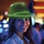 Hoed Pailletten Zwart / LED Groen