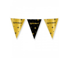 Vlaggenlijn Gefeliciteerd / Gold & Black