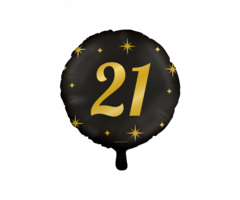 Party Foil Balloon Black/Gold - 21