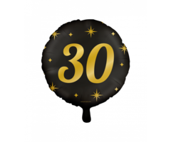 Party Foil Balloon Black/Gold - 30