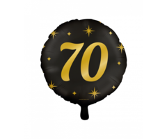 Party Foil Balloon Black/Gold - 70