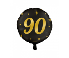 Party Foil Balloon Black/Gold - 90