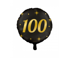 Party Foil Balloon Black/Gold - 100