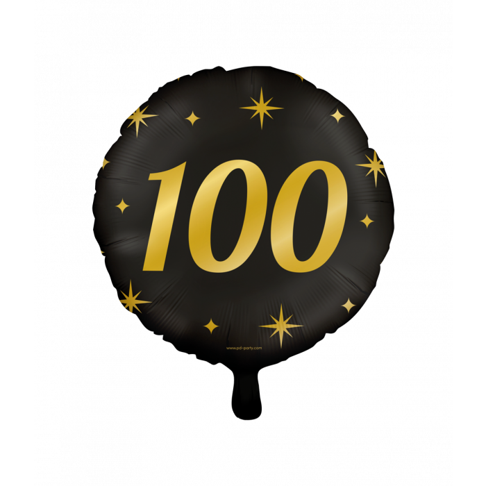 Party Foil Balloon Black/Gold - 100