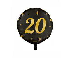 Party Foil Balloon Black/Gold - 20