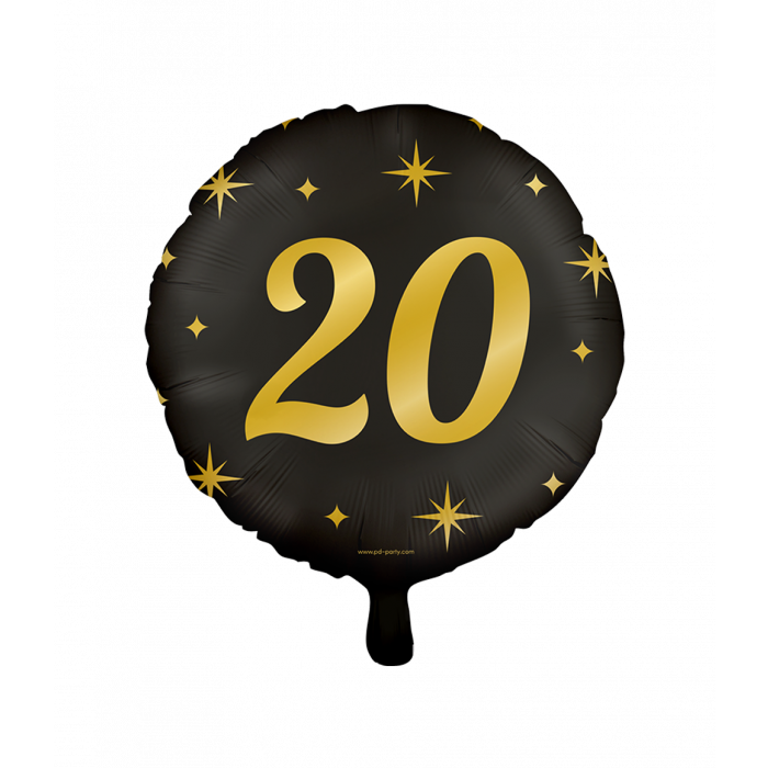 Party Foil Balloon Black/Gold - 20