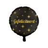 Party Foil Balloon Black/Gold - Gefeliciteerd