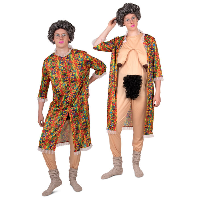 Oh oh Oma kostuum met nachtkleed / One size