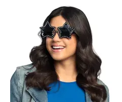 Partybril Rockstar Zwart Ster