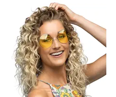 Partybril Hippie XL / Geel