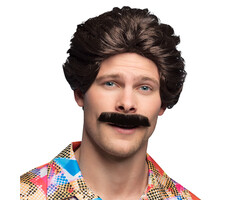 Pruik + Snor Vance / Bruin