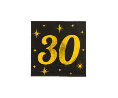 Servetten 16 Stuks Black/Gold 30