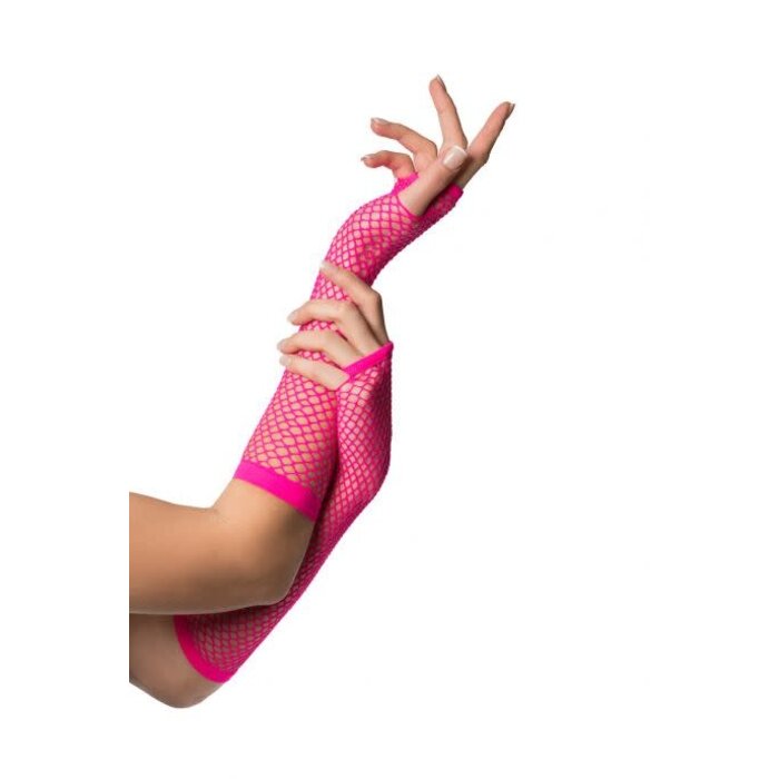 Nethandschoenen Lang Neon Pink / 2 Stuks