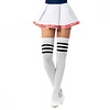 Kniekousen Wit & Zwart Cheerleader / 2 Stuks One Size