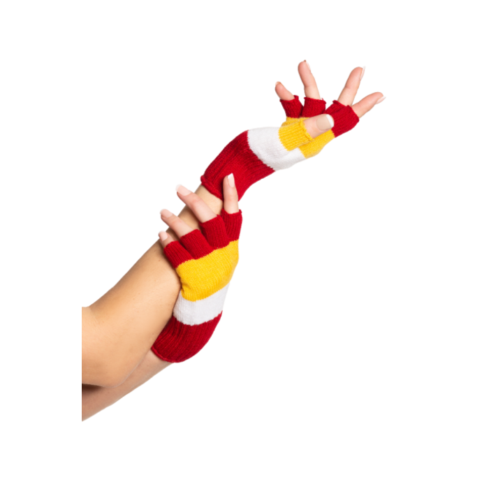 Vingerloze Handschoenen 2 Stuks / Rood,wit,geel