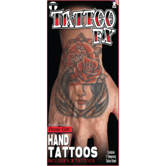 Tattoo Set Hand / Rose Girl