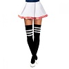 Kniekousen Zwart - Wit Cheerleader / 2 Stuks One Size