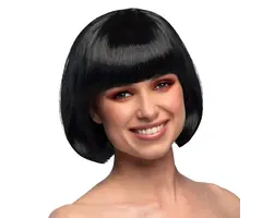 Pruik Zwart Cabaret Bob