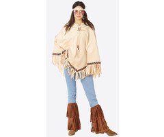 Poncho Beige / Met franjes