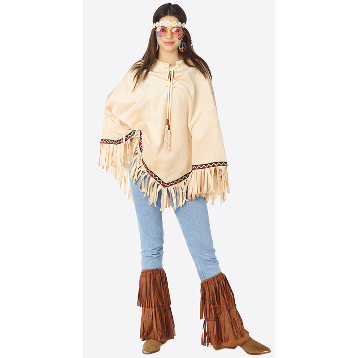 Poncho Beige / Met franjes