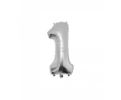 Folieballon Cijfer 86cm Zilver / 1