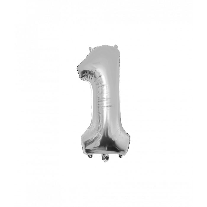 Folieballon Cijfer 86cm Zilver / 1