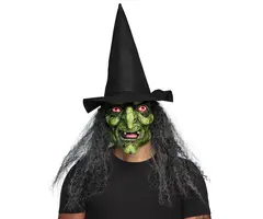 Masker Latex  + hoed/ Heks Lucinda