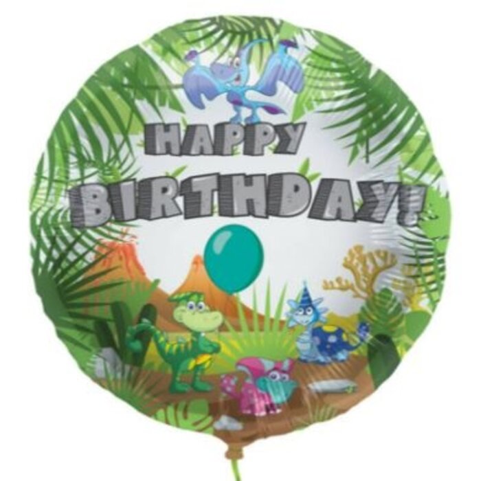 Folieballon 45cm "Happy Birthday" Dino's