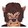 Halfmasker Weerwolf / Latex + haar