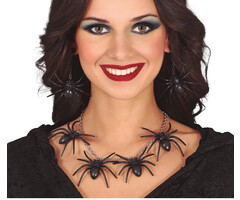 Spinnenketting en oorbellen