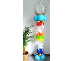 Ballonpiloon met swirl en confetti bubbel