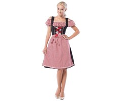 Oktoberfest Jurk Anne-Ruth Rood/Zwart