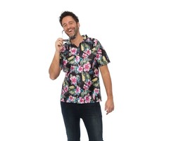 Hawaii Shirt Deluxe Zwart / Heren
