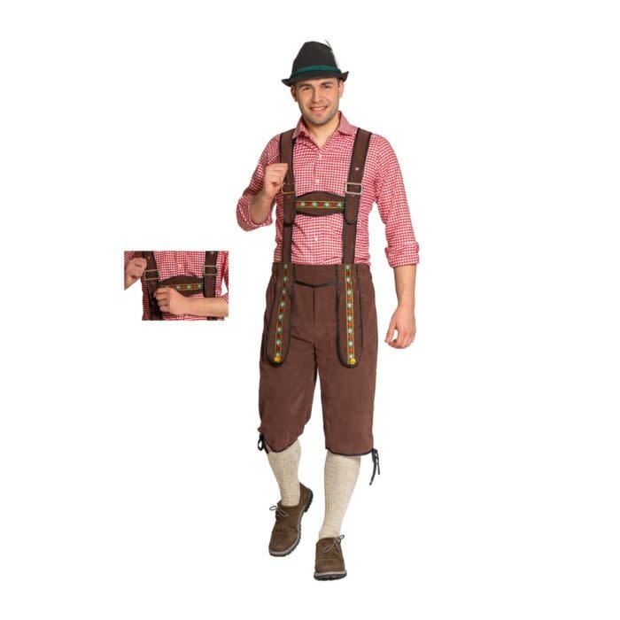 Lederhose Lang Johann  / Donkerbruin