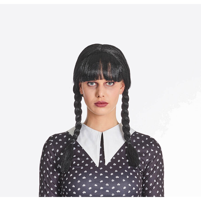 Pruik met Zwart Vlechten