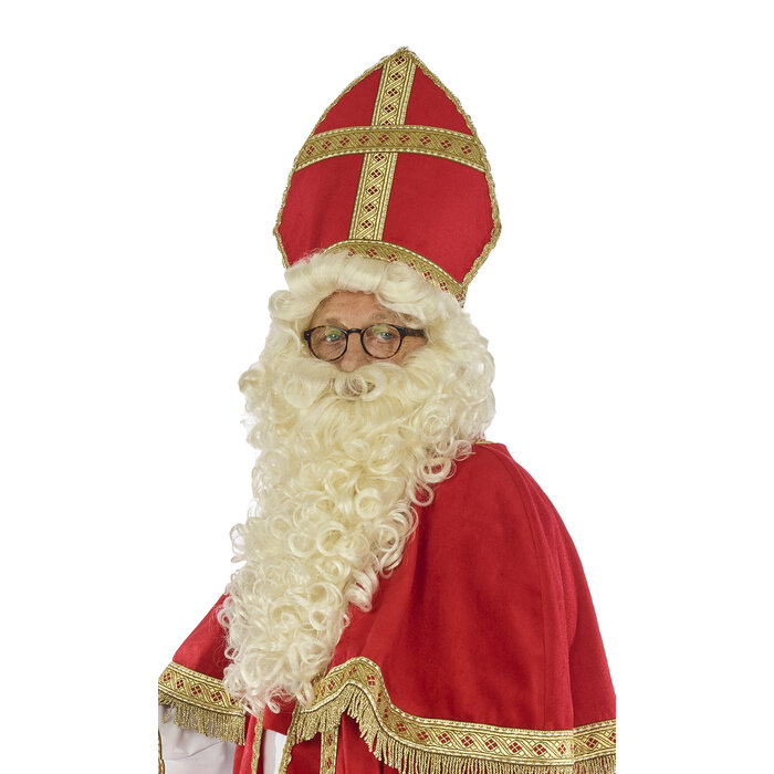 Luxe Sinterklaas Baard & Pruik | Wit