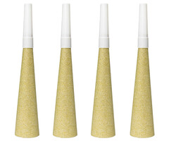 Goudkleurige Glittertoeters 19cm / 4 Stuks