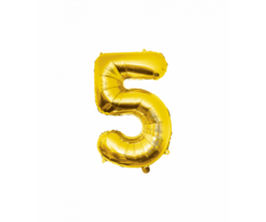 Folieballon Cijfer Goud / 86cm - Cijfer 5