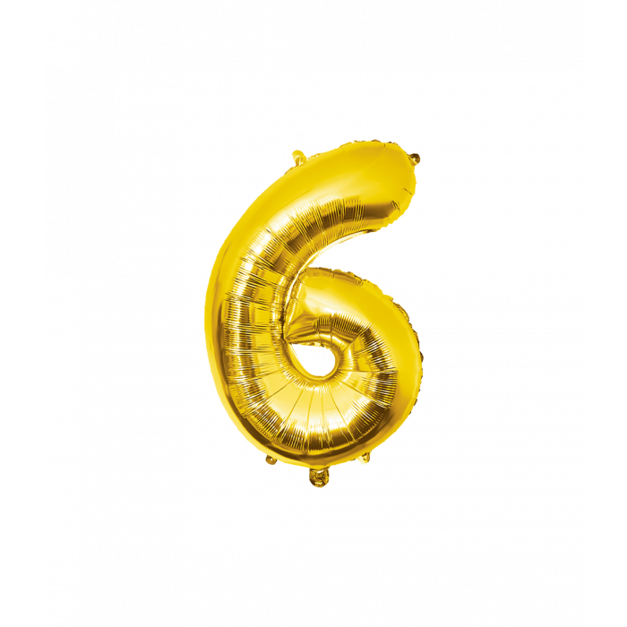 Folieballon Cijfer Goud / 86cm - Cijfer 6