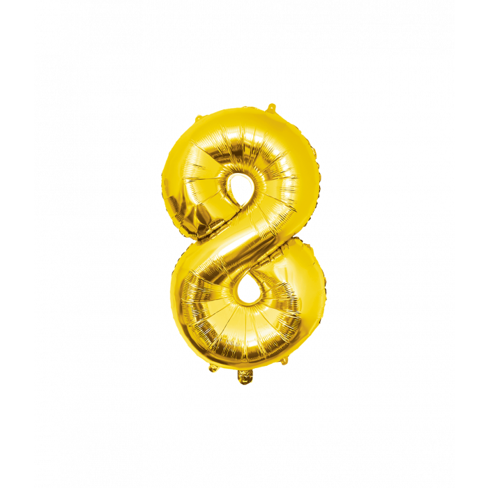Folieballon Cijfer Goud / 86cm - Cijfer 8