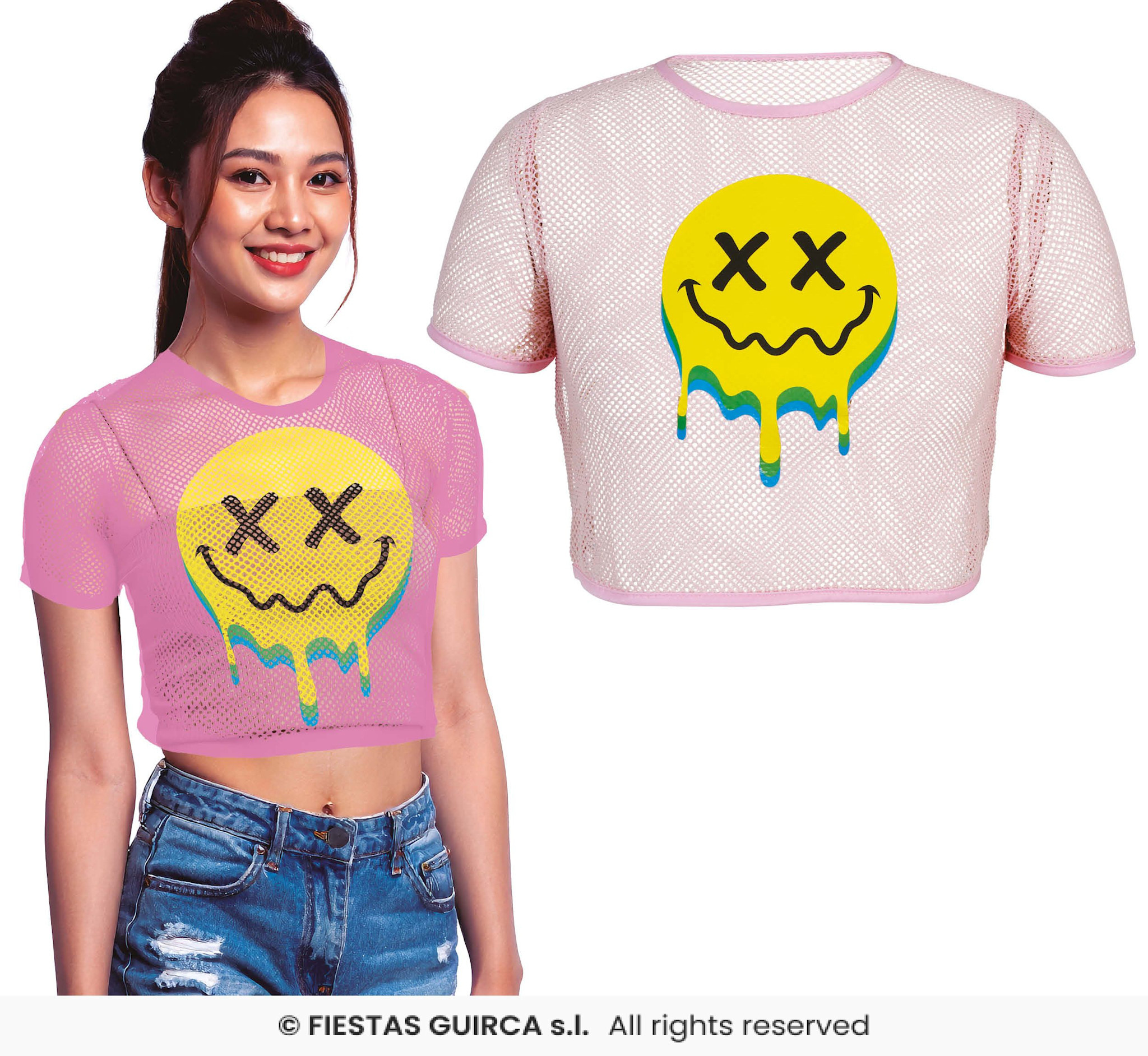 Emoticon Mesh Top / Dames