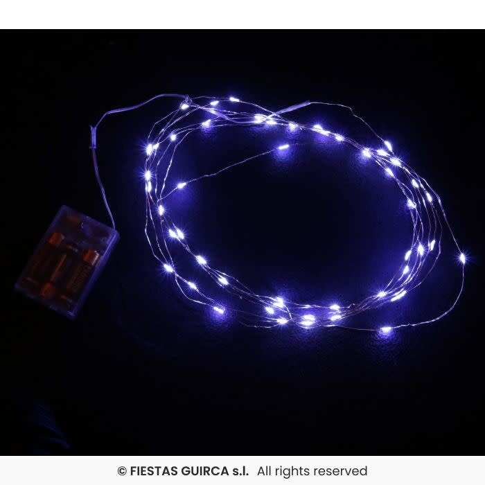 Kostuumlichtjes  Ijzerdraad 5m/ 50 Lampjes / Wit