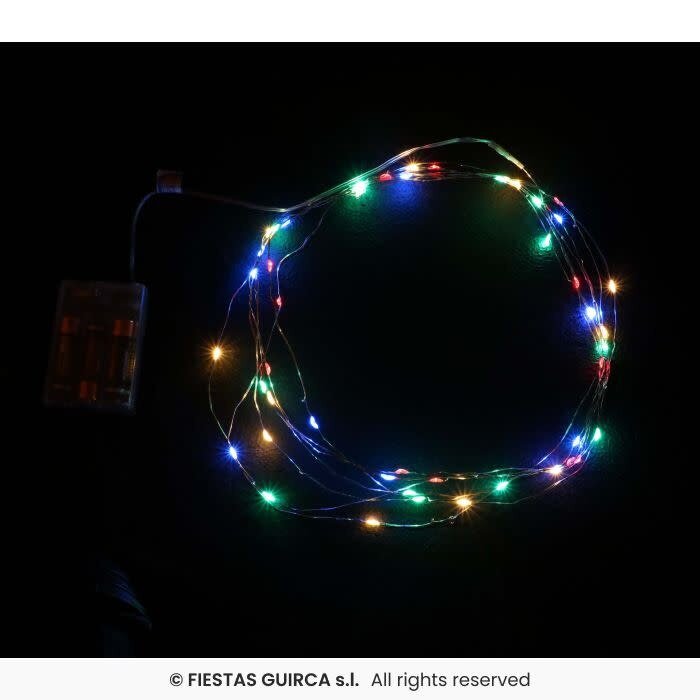 Kostuumlichtjes  Ijzerdraad 5m/ 50 Lampjes / Multicolor