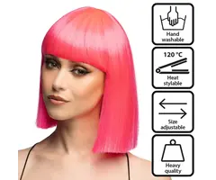 Pruik Bob Djamilla / Roze