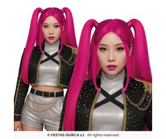 Pop Charm Pruik  Roze