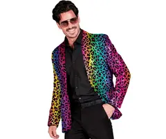 Party Fashion Jas /  Regenboog Leopard